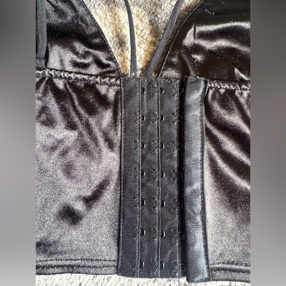 Forever 21 Black Bralette Crop Top with Red Floral Embroidery - Picture 9 of 10